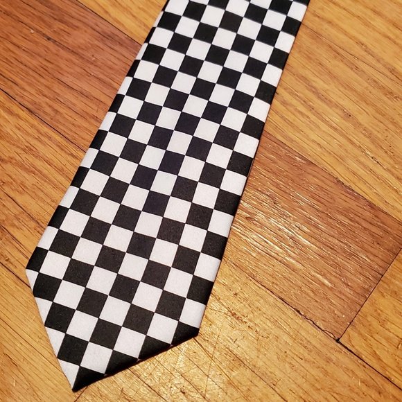 Accessories | Black White Checkered Tie Necktie Nwot | Poshmark